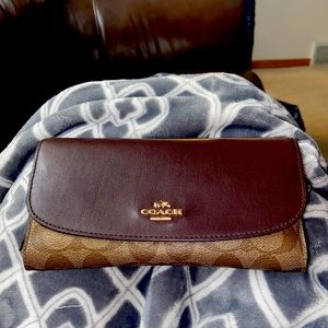 Coach brown and patterned Slim Envelope wallet